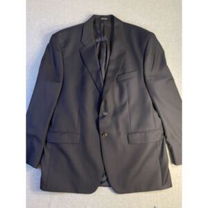 Chaps Ralph Lauren Mens Blazer Black 100% Wool‎ Lined Suit Jacket Sport Coat 44R